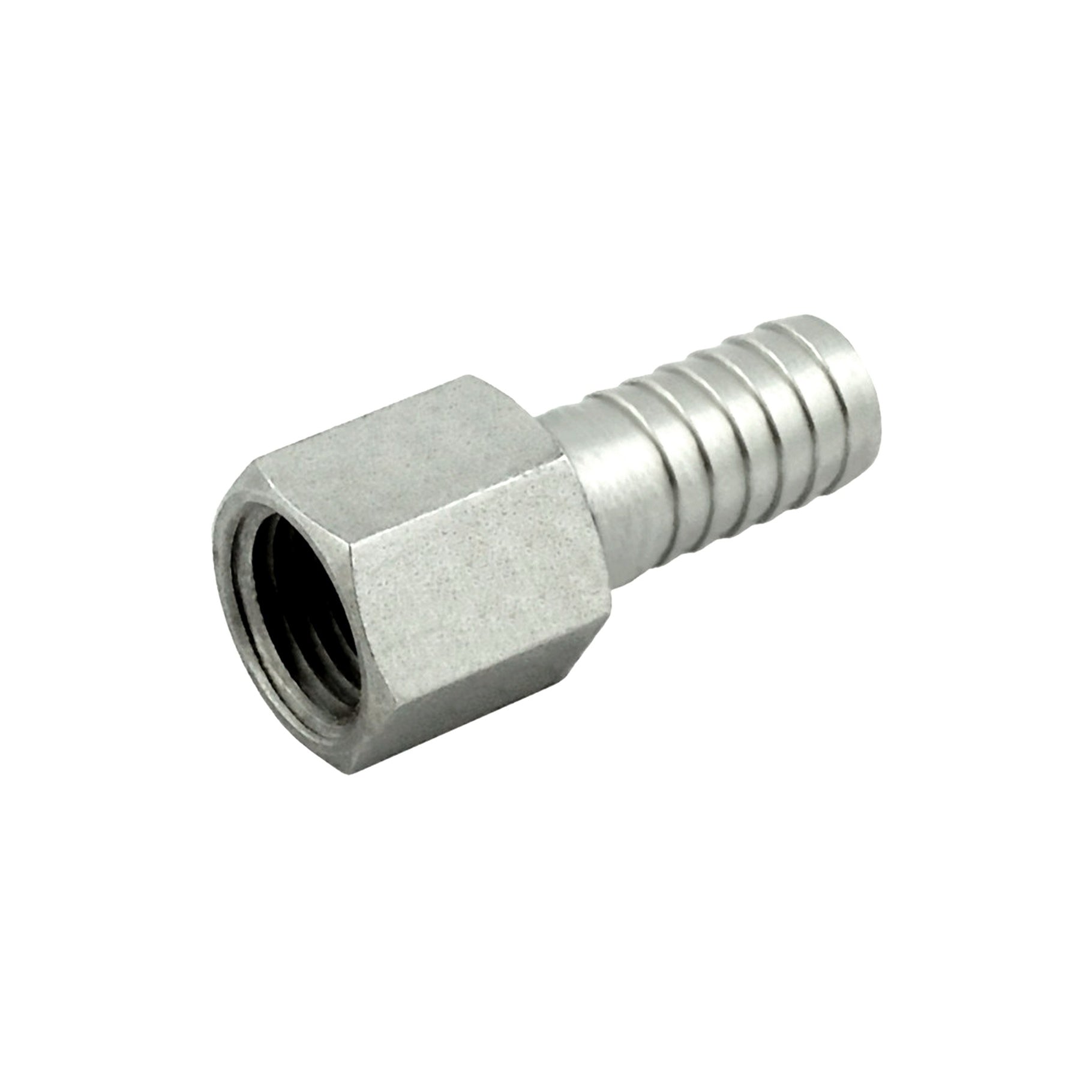 Stunning 304 S/S Hex Adapter: 1/4in FPT to 3/8in Barb