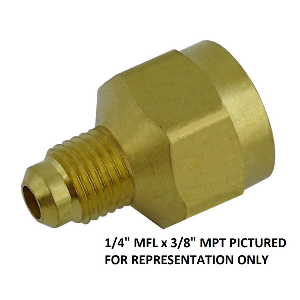 Stunning 1/4in MFL x 3/8in FFL Brass Flare Reducer