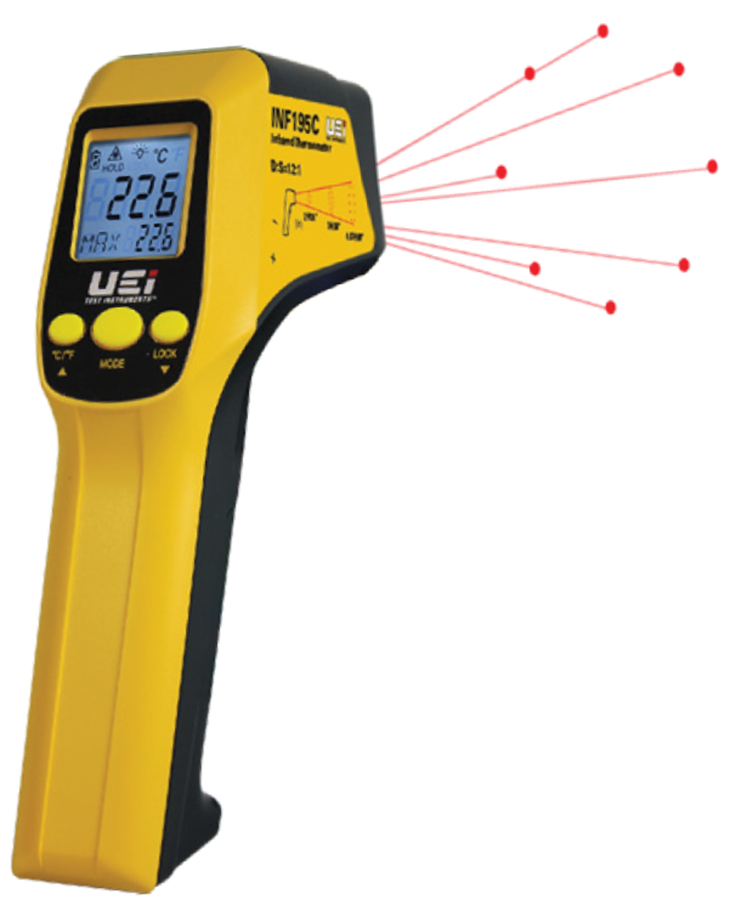 UEi INF195C Infrared Thermometer: -76°F to 1022°F