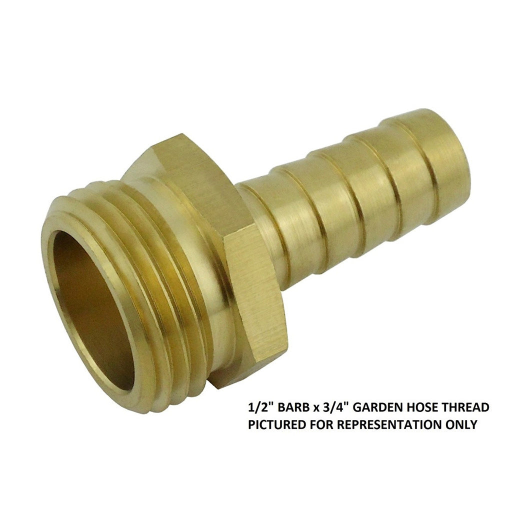 3/4inB X 3/4inMgh Brass Hose Stem - Ideal for Garden Use
