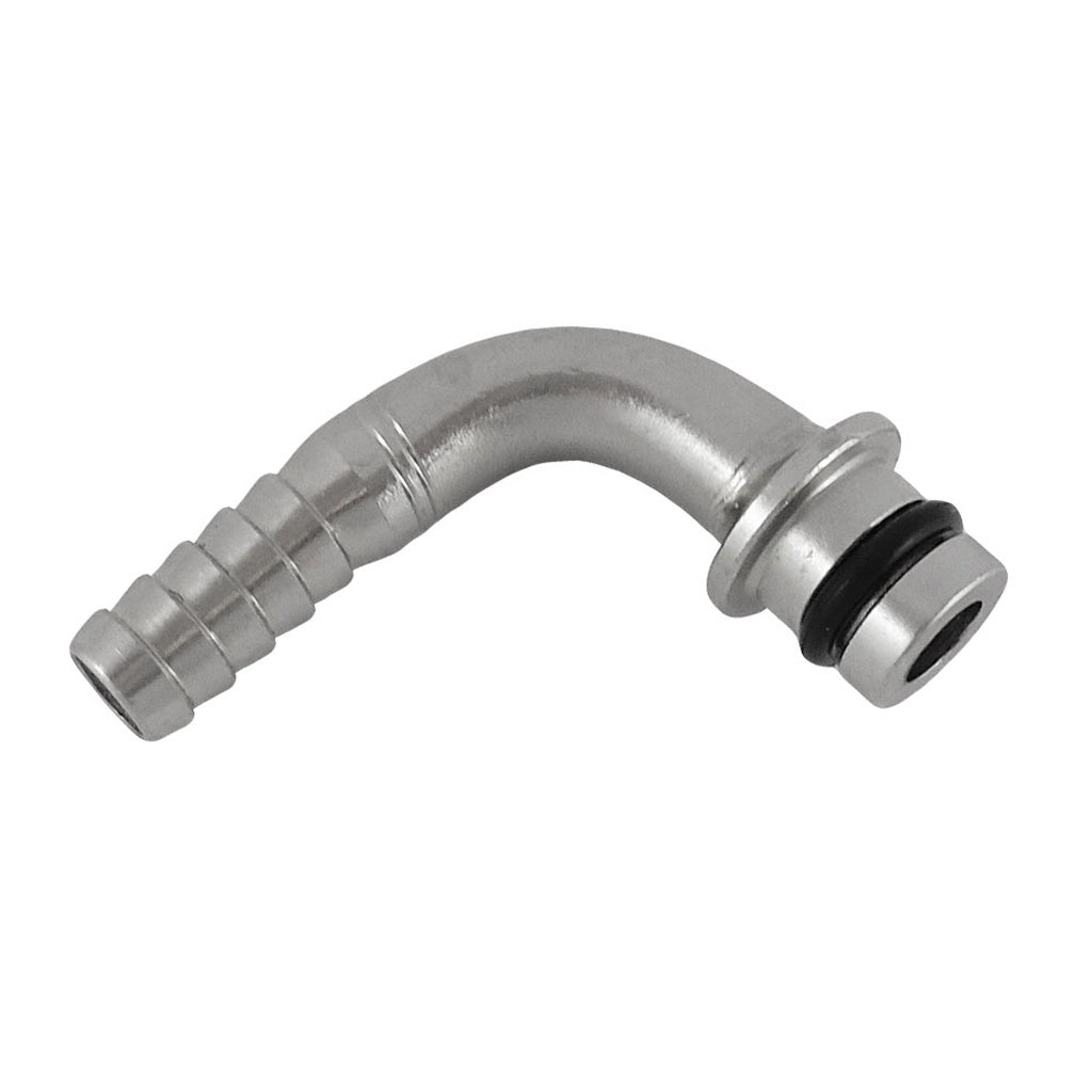 Amazing 90° Inlet Fitting for Wunder-Bar Guns - 1/4in Barb Stainless Steel