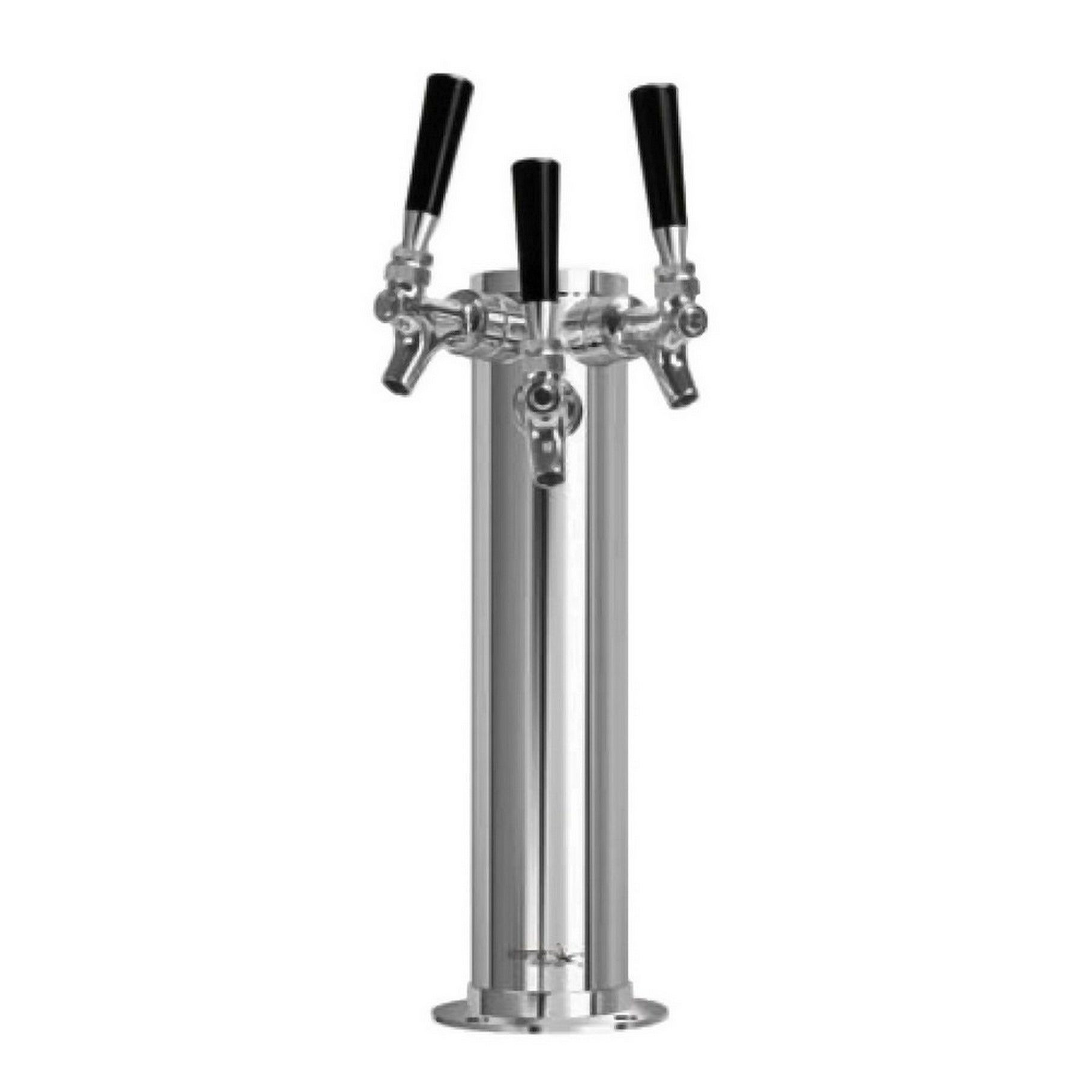 Stunning 3-Faucet 4-Diameter Air-Cooled Polished Stainless Steel Tap Tower Column with Chrome Faucet