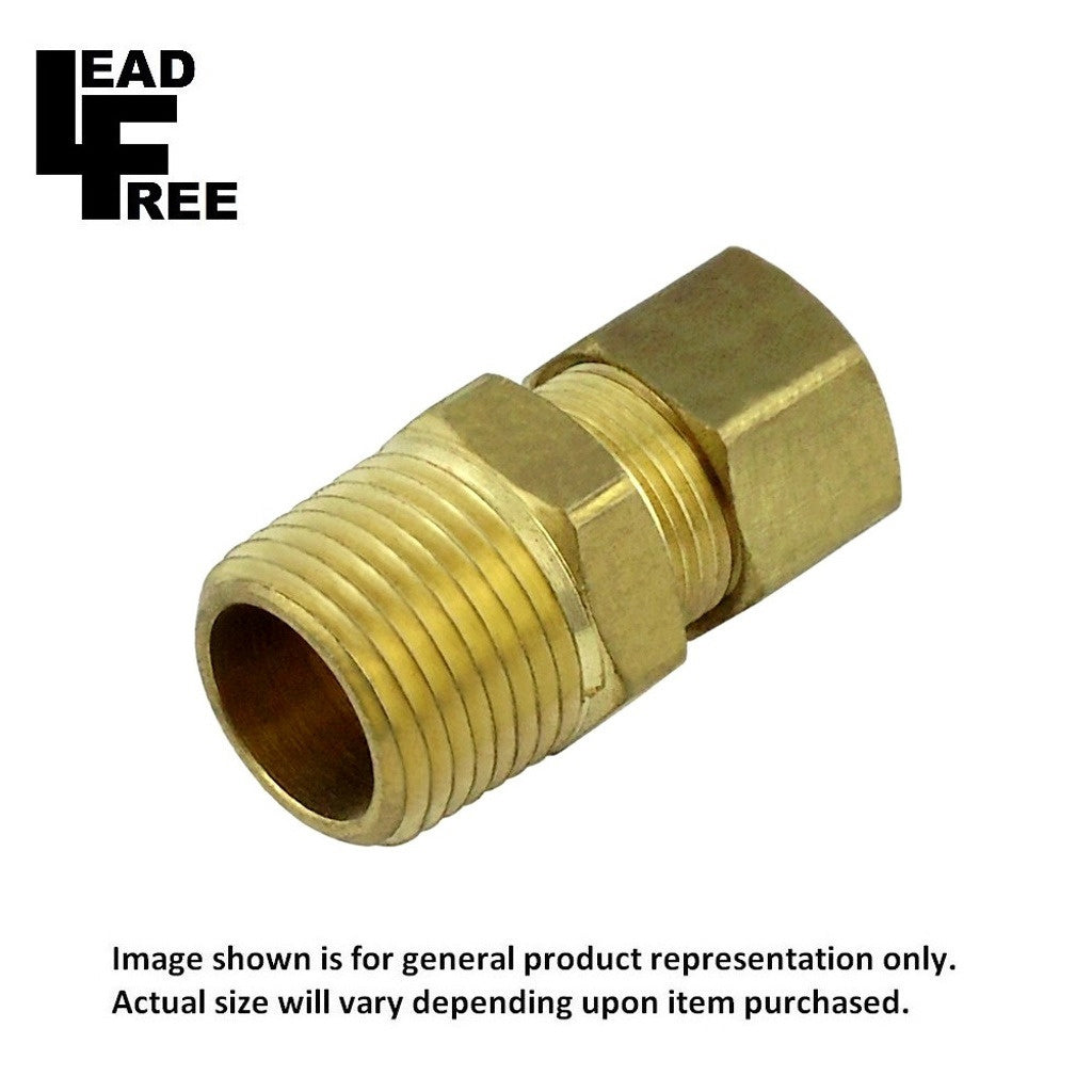 Premium 1/4inC X 1/4inMpt Lead-Free Brass Compression Adapter - Ideal for Your Plumbing Needs!