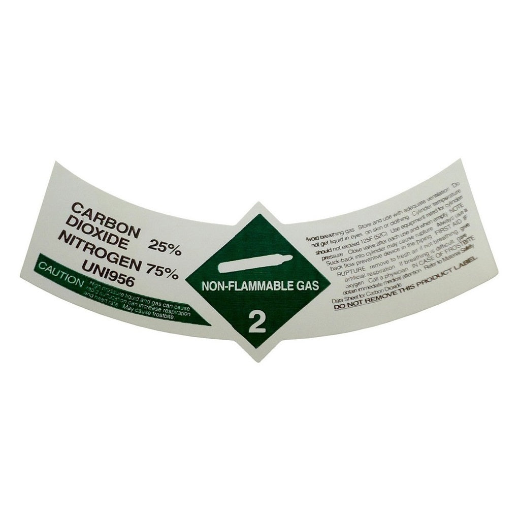 Caution! Cylinder Label - 25% CO₂ / 75% N₂, 250 Labels per Roll