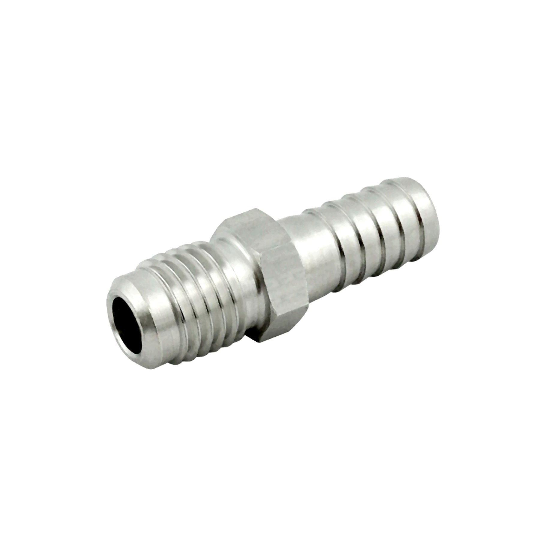 Premium 304 Stainless Steel Hose Stem: 1/2in-16 Mfl X 3/8inB