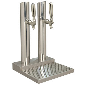 Skyline Double Tap Glycol-Cooled Stainless Steel Draft Beer Tower without Rinser: Your Ultimate Draft Beer Solution