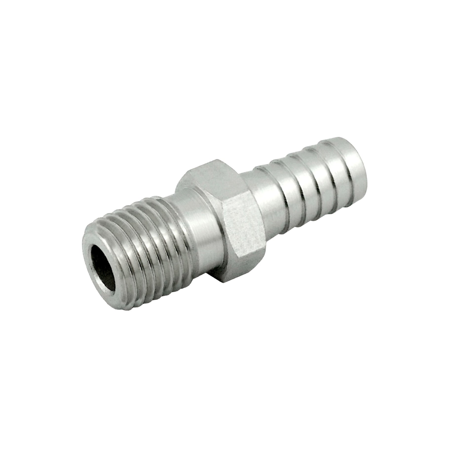 Premium 1/4inB to 1/8inMpt Stainless Steel Hose Barb Adapter
