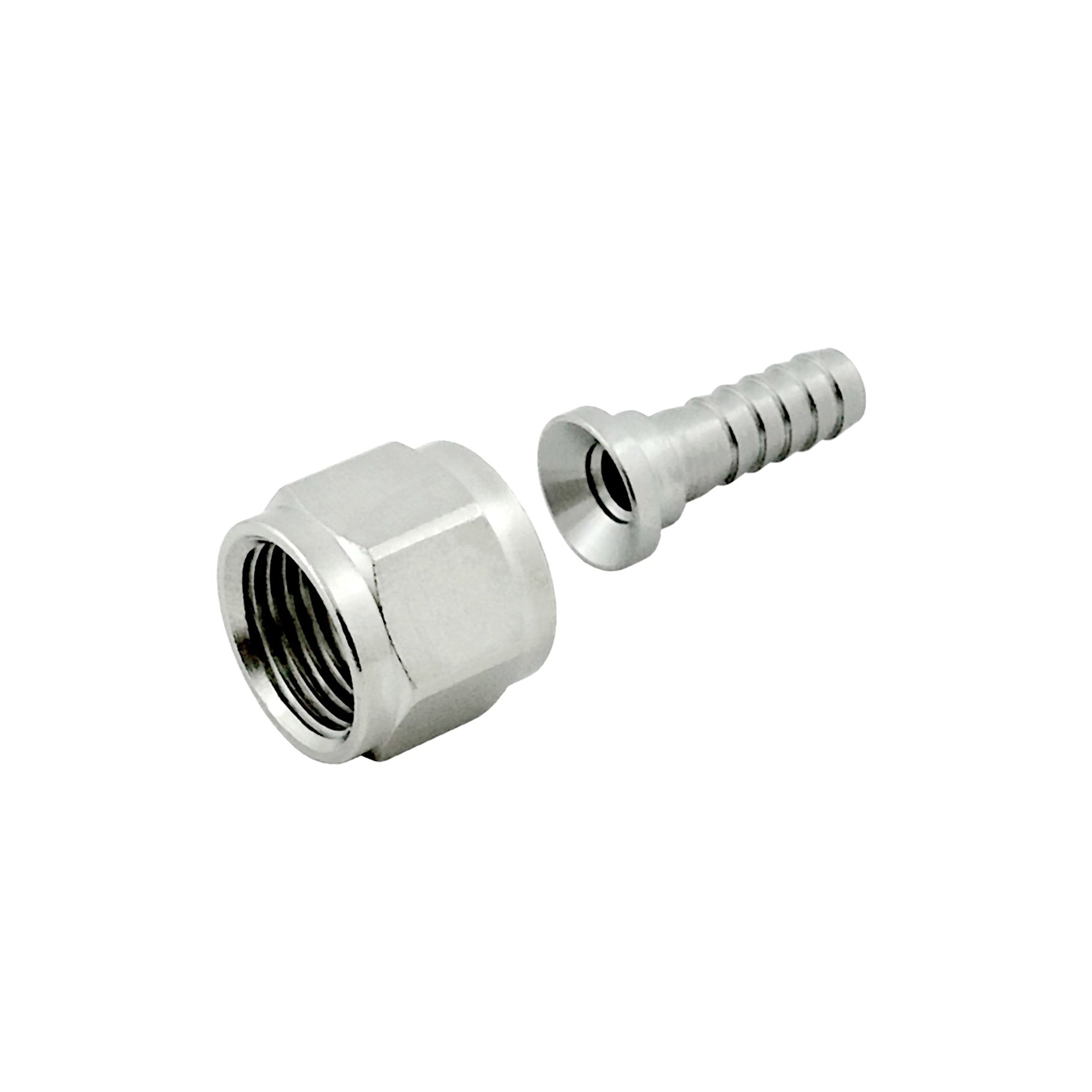 Fantastic 3/8in FFL Nut X 1/4in B Swivel Nut & Stem Set in Stainless Steel