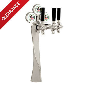 Get Lucky with Our 3-Faucet Illuminated Draft Beer Tower! Chrome Finish & Glycol-Cooled