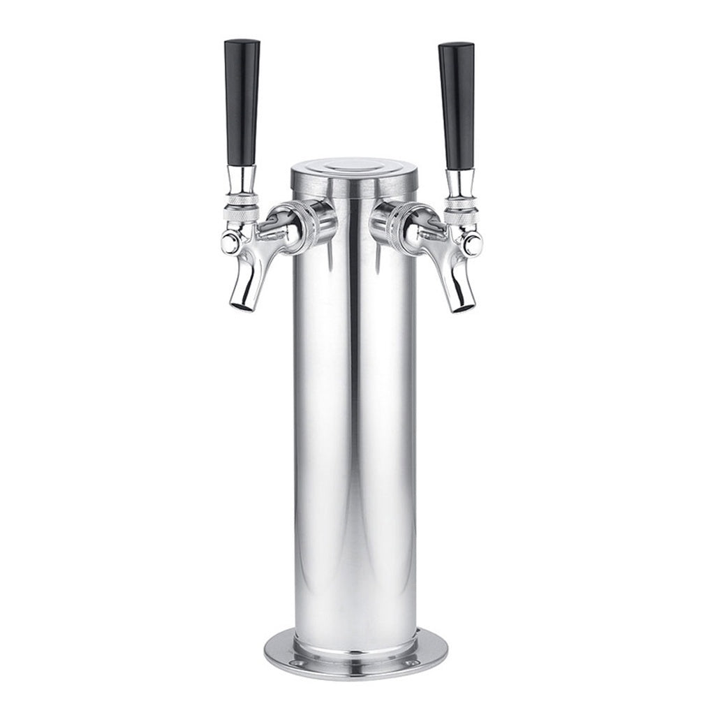 Get Your Hands on This Premium 2-Faucet 3-Diameter NSF Rated Air Cooled Polished 304 Stainless Steel Beer Tap Tower!
