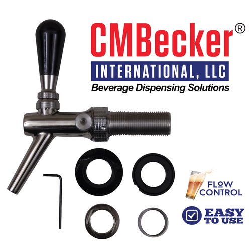 CM Becker V10 Creamer Faucet: 304 SS Brushed with Allen Security Adjustment
