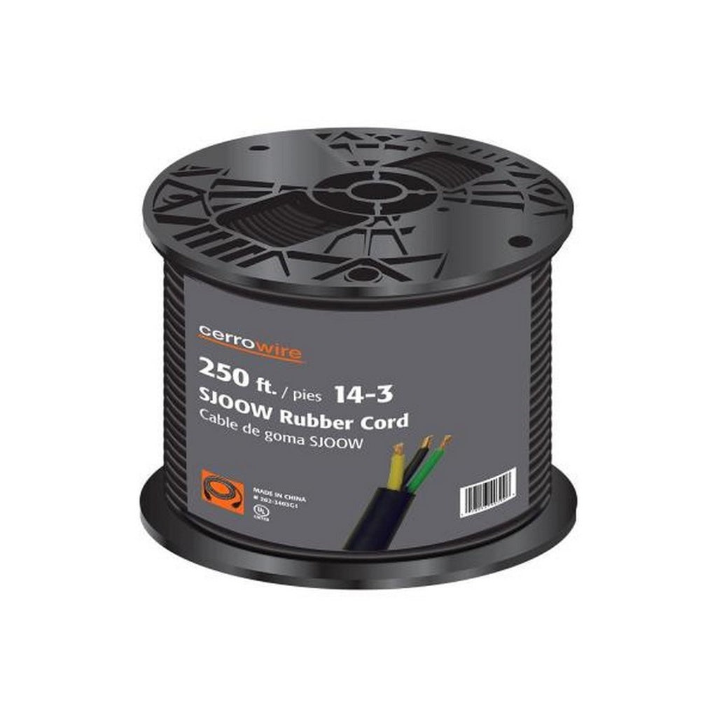 Super Flexible 14-Gauge 300V Black Sjoow 3-Wire Line Cord