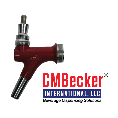 CM Becker X2 Wine Faucet - Long Nozzle in Stunning Burgundy