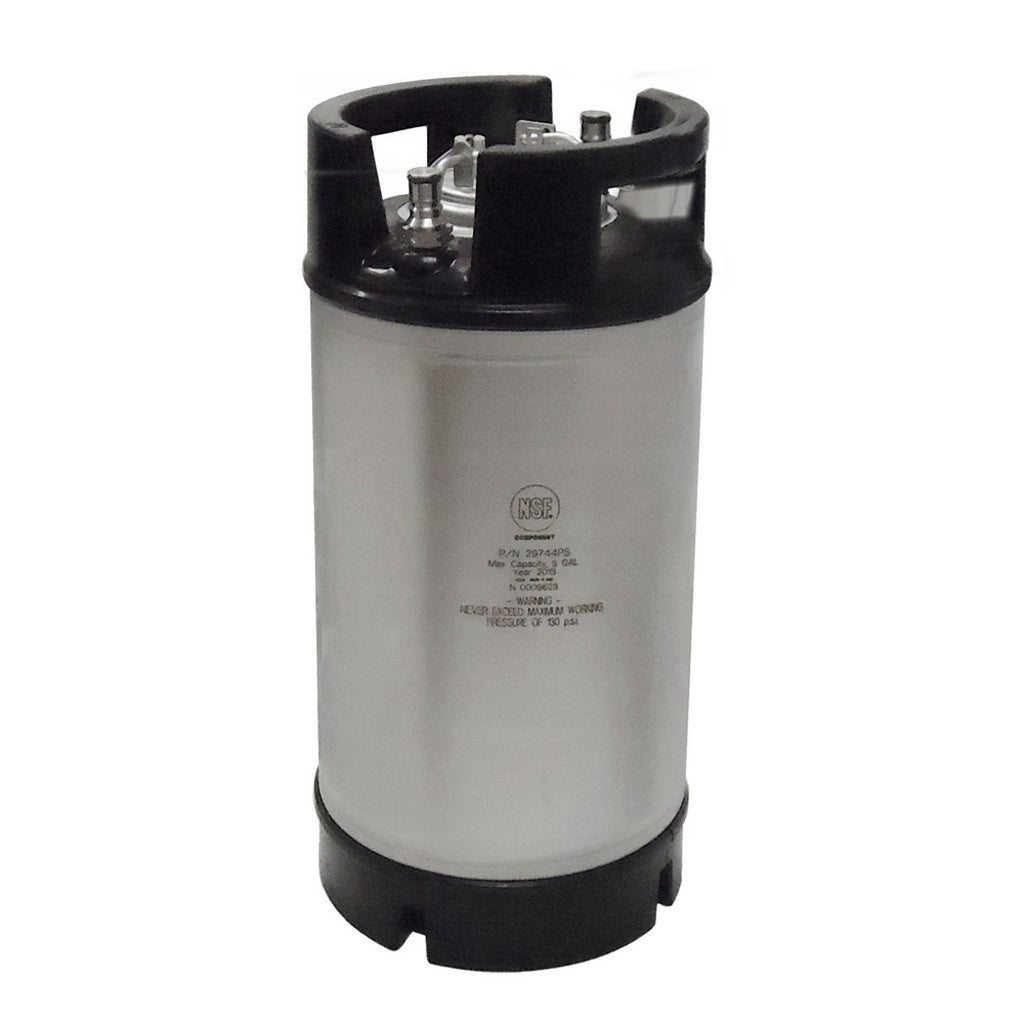A.E.B. 3 Gal Stainless Steel Ball-Lock Product Tank with Rubber Top