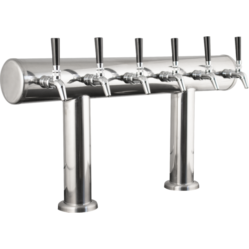 Komos® Double T Bar Draft Tower - 6 Tap: The Ultimate Draft System Upgrade