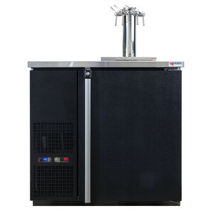 Pro-Line Finesse Tower 36-3/4 Black Vinyl Wine Four Tap Kegerator - A Wine Lover's Dream!
