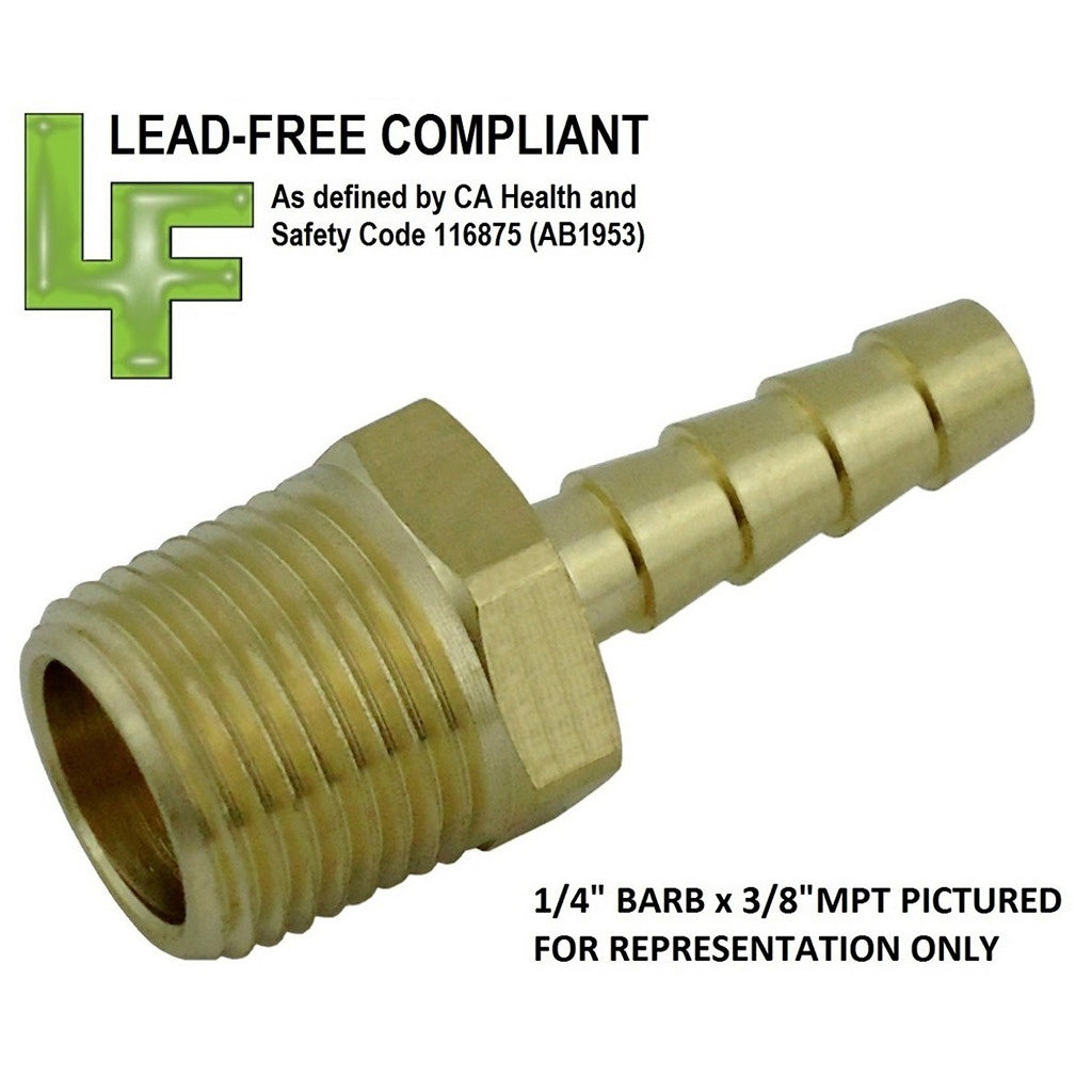Stunning Lead-Free Brass 1/4inB to 3/8inMpt Adapter