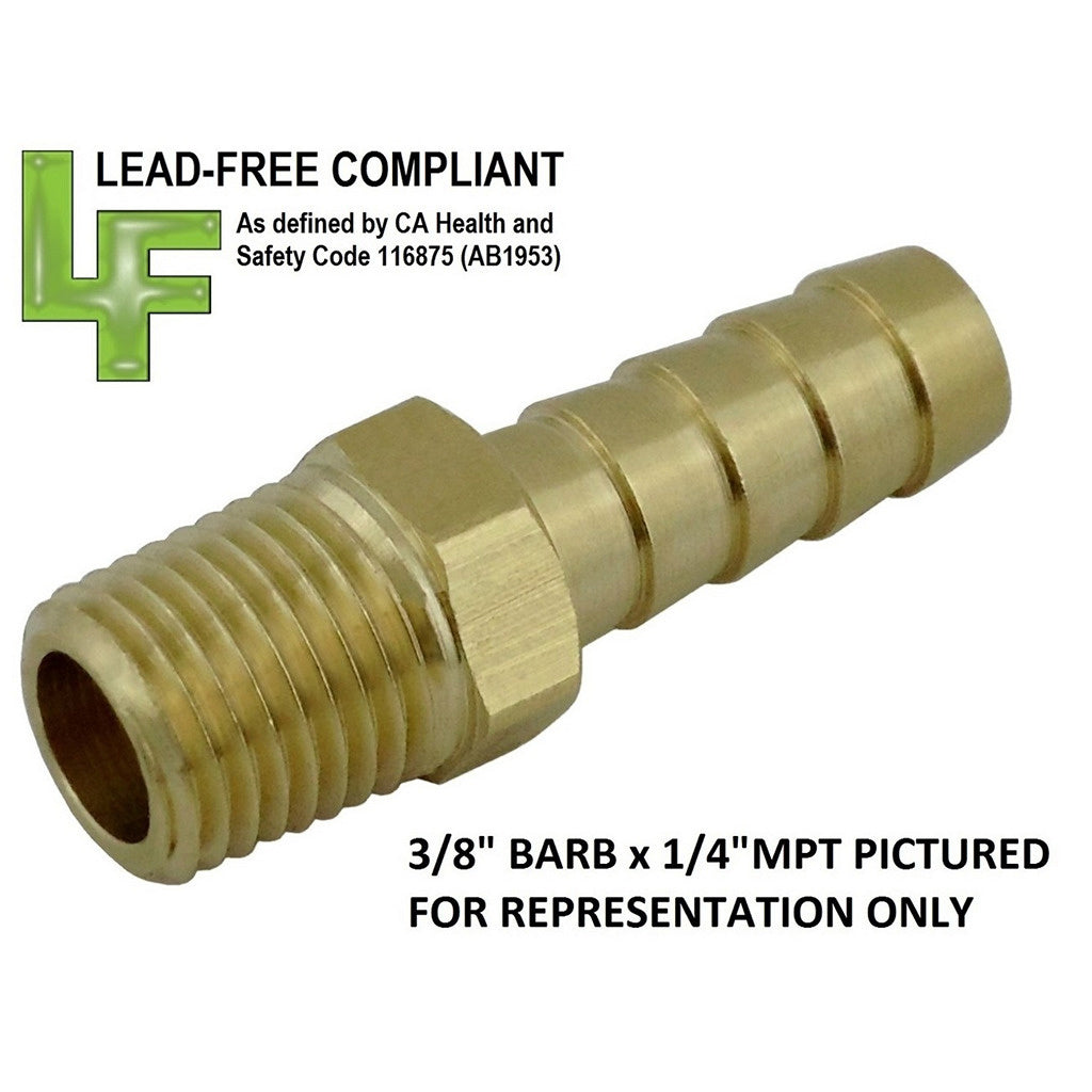Premium Lead-Free Brass 3/8inB to 1/4inMpt Adapter