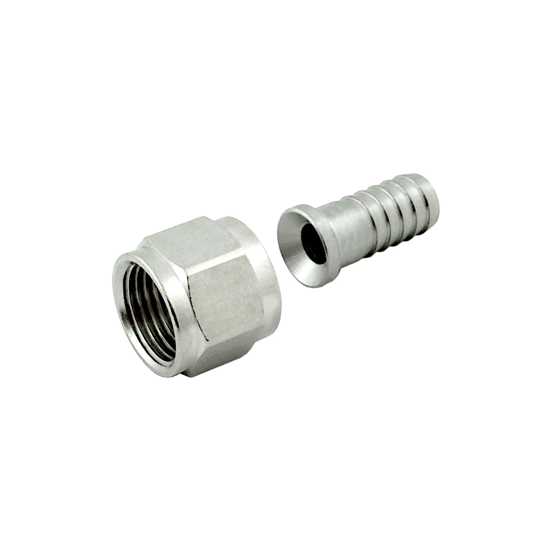 Stunning 304 S/S Swivel Nut & Stem Set: 3/8in Ffl Nut X 3/8in B