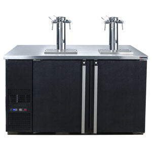 Pro-Line Premium Wine Six Tap Kegerator - Two Finesse Towers, 59.5 Inches - Stunning Black Vinyl