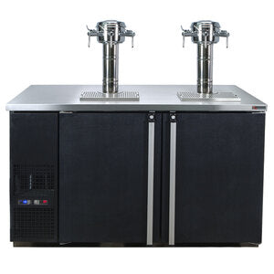 Pro-Line Wine 6 Tap Commercial Kegerator: 2 Sommelier Towers, 59-1/2 - Black Vinyl - A Must-Have for Wine Lovers!