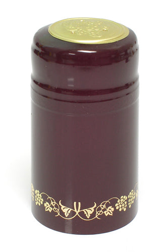 Gorgeous Burgundy PVC Shrink Wraps with Gold Grapes - Grab Yours Now!