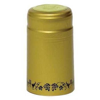 Gorgeous Gold with Black Grapes Heat Shrink Capsules - 62 ct.