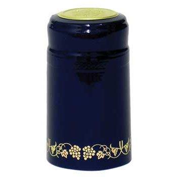Stunning Blue with Gold Grapes Heat Shrink Capsules - Pack of 62